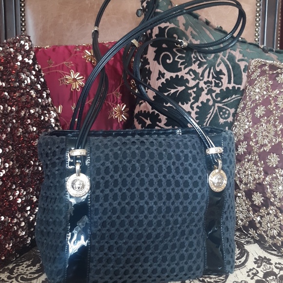Versace Handbags - *SOLD*🇮🇹VERSACE CROCHET/LEATHER SHOULDER BAG